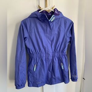 Like New Champion Windbreaker Light Jacket Coat Hooded Girls L 10-13 Purple Blue